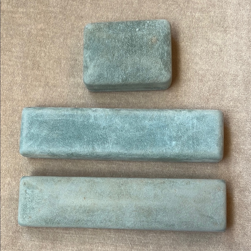 3 Hannoush Jewelry Boxes Sage Seafoam Green 2 long bracelet necklace 1 small